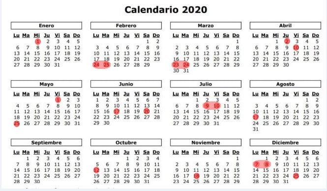 ¿cuáles Serán Los Feriados Y Los Fines De Semana Largos Este 2020