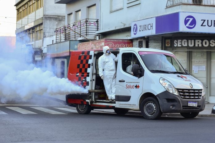 A Fin De Evitar La Propagación El Dengue En San Martín, Se Realizan Tareas De Fumigación En Lugares Establecidos Por El área Epidemiológica.