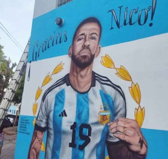 Mural de Nicolás Otamendi en El Talar